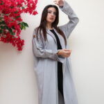 ⁦عبايه كريب رمادي لف⁩ - الصورة ⁦6⁩
