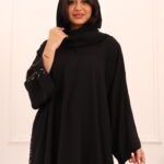 ⁦عبايه كلوش بتطريز شريط شك من اجناب و خلف⁩ - الصورة ⁦3⁩