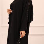 ⁦عبايه كلوش بتطريز شريط شك من اجناب و خلف⁩ - الصورة ⁦12⁩