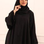 ⁦عباية كلوش بكسر من خلف و محدد بفصوص اسود⁩ - الصورة ⁦16⁩