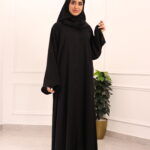 ⁦عباية كلوش بكسر من خلف و محدد بفصوص اسود⁩ - الصورة ⁦10⁩