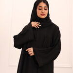 ⁦عبايه كلوش نواعم كلاسيك محددة باسود⁩ - الصورة ⁦13⁩