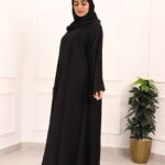 ⁦عبايه كلوش نواعم كلاسيك محددة باسود⁩ - الصورة ⁦11⁩