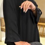 ⁦عباية مقفلة كلاسيك محددة باسود⁩ - الصورة ⁦8⁩