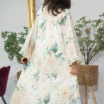 ⁦جلابية بناتي تركواز مورده بتيفاني⁩ - الصورة ⁦8⁩