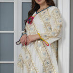 ⁦جلابيه ابيض بترتر على شكل خطوط⁩ - الصورة ⁦7⁩