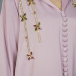 ⁦جلابية مغربي موف بتطريز خرز لامع⁩ - الصورة ⁦6⁩