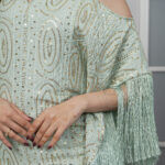 ⁦فستان تيفاني مطرزه بترتر و هدب من اطراف⁩ - الصورة ⁦3⁩