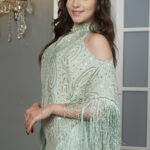 ⁦فستان تيفاني مطرزه بترتر و هدب من اطراف⁩ - الصورة ⁦4⁩