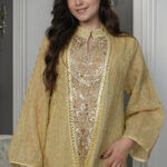 جلابيه ذهبي خليجيه بلياقه و بترتر ذهبي