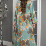 ⁦جلابيه تيفاني قطن بلياقه مرسوم على شكل ورق شجر (3)⁩ - الصورة ⁦4⁩