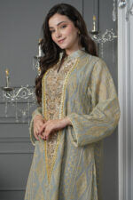 ⁦جلابيه تيفاني خليجيه بلياقه و بترتر ذهبي⁩ - الصورة ⁦6⁩