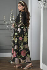 ⁦جلابيه اسود بترتر كامل على شكل ورود⁩ - الصورة ⁦6⁩