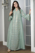 ⁦جلابيه تيفاني خليجيه بترتر⁩ - الصورة ⁦2⁩