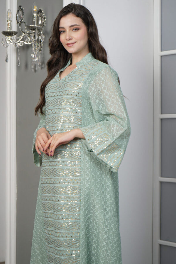 ⁦جلابيه تيفاني خليجيه بترتر⁩ - الصورة ⁦8⁩