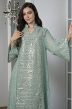 ⁦جلابيه تيفاني خليجيه بترتر⁩ - الصورة ⁦6⁩