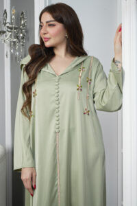 جلابية مغربي تيفاني بتطريز خرز لامع