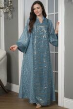 ⁦جلابيه تركواز خليجيه بترتر و لياقه⁩ - الصورة ⁦2⁩