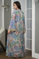 ⁦جلابية مشجره ازرق بتطريز ذهبي⁩ - الصورة ⁦6⁩