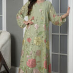 جلابيه تيفاني بترتر كامل على شكل ورود