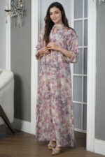 ⁦جلابيه بيج قطن بلياقه مشجره بورود زهريه (4)⁩ - الصورة ⁦5⁩