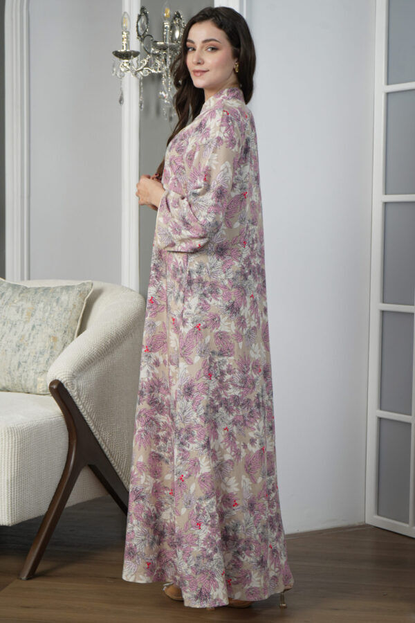 ⁦جلابيه بيج قطن بلياقه مشجره بورود زهريه (4)⁩ - الصورة ⁦3⁩