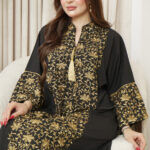 جلابيه اسود خليجيه بلياقه