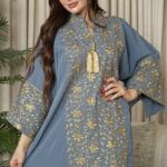 جلابيه رمادي خليجيه بلياقه