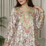 مخاوير احمر اماراتيه محدد من الحلق بفصوص (٤)