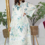 ⁦جلابية بناتي مشجره بورد تركواز⁩ - الصورة ⁦2⁩