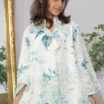 ⁦جلابية بناتي مشجره بورد تركواز⁩ - الصورة ⁦5⁩