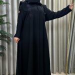 ⁦عباية بياقة و شك من الاكتاف بأسود⁩ - الصورة ⁦4⁩