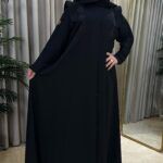 ⁦عباية بياقة و شك من الاكتاف بأسود⁩ - الصورة ⁦7⁩