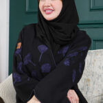 ⁦عبايه تالا مطرزة بخيوط كحلي⁩ - الصورة ⁦6⁩