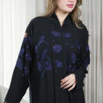 ⁦عبايه تالا مطرزة بخيوط كحلي⁩ - الصورة ⁦8⁩