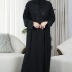 ⁦عبايه تالا متطرزة بخيوط اسود⁩ - الصورة ⁦3⁩