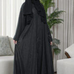 عبايه كلوش بقماش لماع دبل فيس