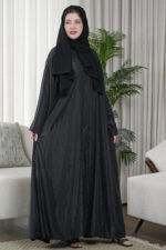 عبايه كلوش بقماش لماع دبل فيس