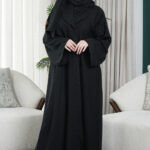 ⁦عباية بياقة دائري بشك يدوى على اكتاف بخيوط اسود⁩ - الصورة ⁦4⁩