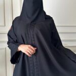 ⁦عبايه نص كلوش بتطريز شريط من كم و اسفل العبايه⁩ - الصورة ⁦6⁩