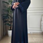 ⁦عباية سيلين مزينة بشك مخفي بلون كحلي⁩ - الصورة ⁦7⁩