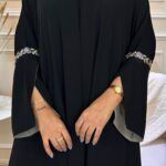 ⁦عباية ترف بشريط ورود ملونة⁩ - الصورة ⁦8⁩