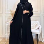 ⁦عبايه بليزر و شك لولو ابيض على اكمام⁩ - الصورة ⁦2⁩