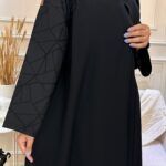 ⁦عبايه كتف بشك اسود من اكتاف و كم منفصل⁩ - الصورة ⁦5⁩