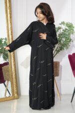 ⁦عبايه بناتي بتطريز كامل بلون نحاسي و كحلي⁩ - الصورة ⁦2⁩