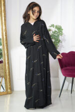 ⁦عبايه بناتي بتطريز كامل بلون نحاسي و كحلي⁩ - الصورة ⁦4⁩