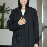 عباية كلوش ساده بقيطان اسود