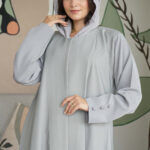 ⁦عبايه رصاصي بتصميم  كلاسيك⁩ - الصورة ⁦2⁩