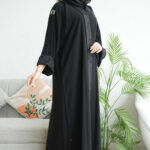 ⁦عبايه لهفة كريب كلاسيك بكم طي⁩ - الصورة ⁦6⁩