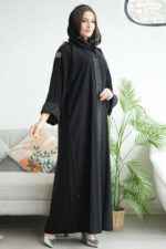 ⁦عبايه لهفة كريب كلاسيك بكم طي⁩ - الصورة ⁦6⁩